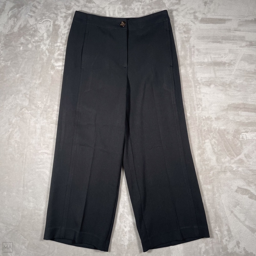 Ann Taylor Women's Pants Kate Curvy Wide Leg Minimalist Office 6 Black